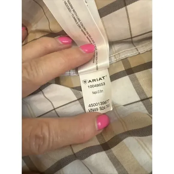 Ariat Napa Cotton Poly Blend Plaid Button Down Shirt Men XL - Picture 14 of 14